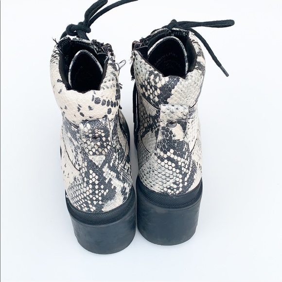 Madden Girl Dillan Snake Python Combat Boots - Picture 4 of 8
